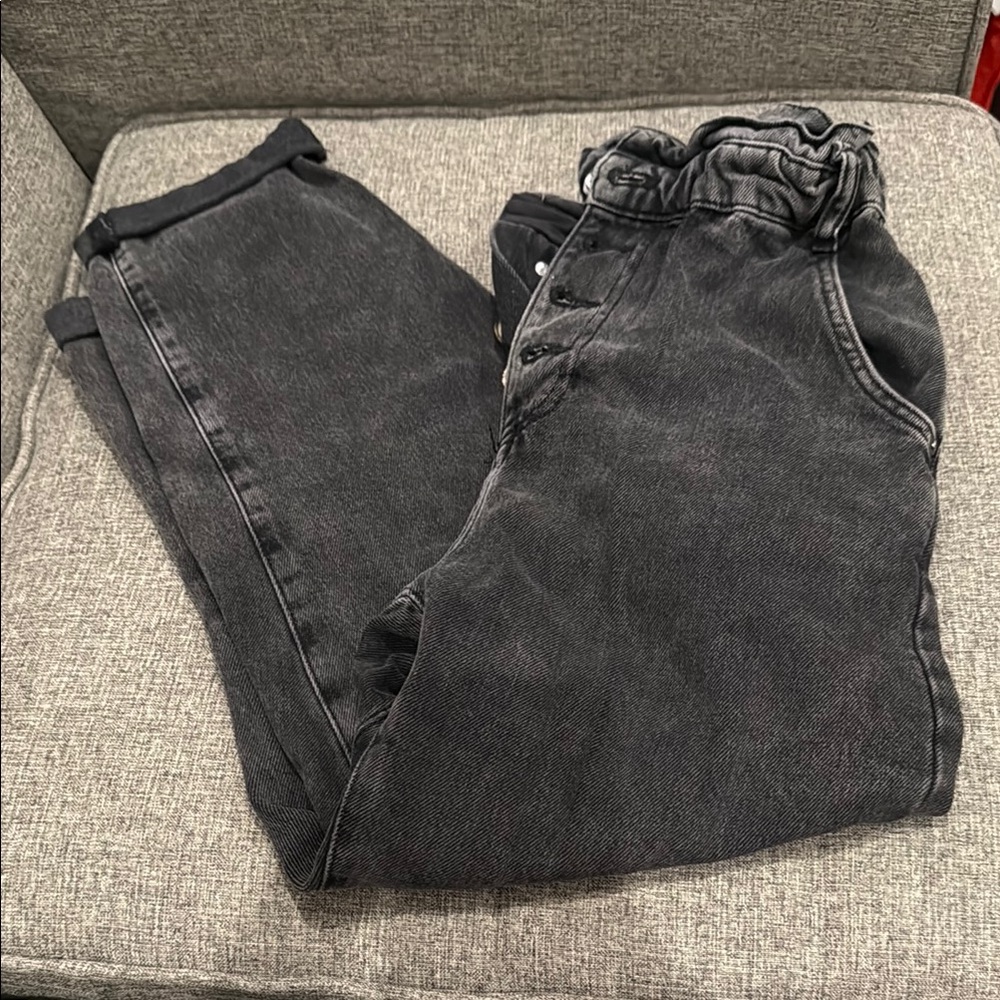 Zara Black Paper Bag Jeans